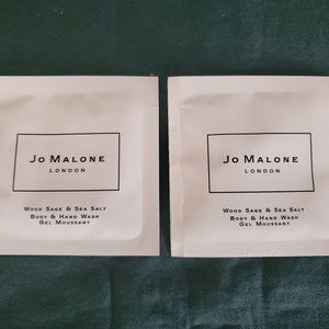 2 Jo Malone London Wood Sage & Sea Salt Body & Hand Was Gel Moussant Sample New